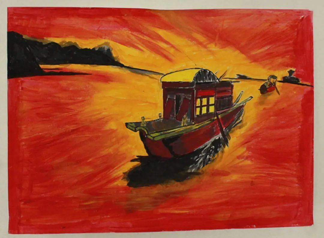 百年红船岁月流金绘画图片