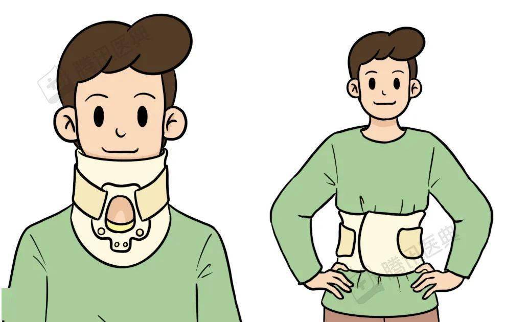 医生会先采用保守治疗,比如戴颈托或腰围,来限制颈椎或腰椎的活动.