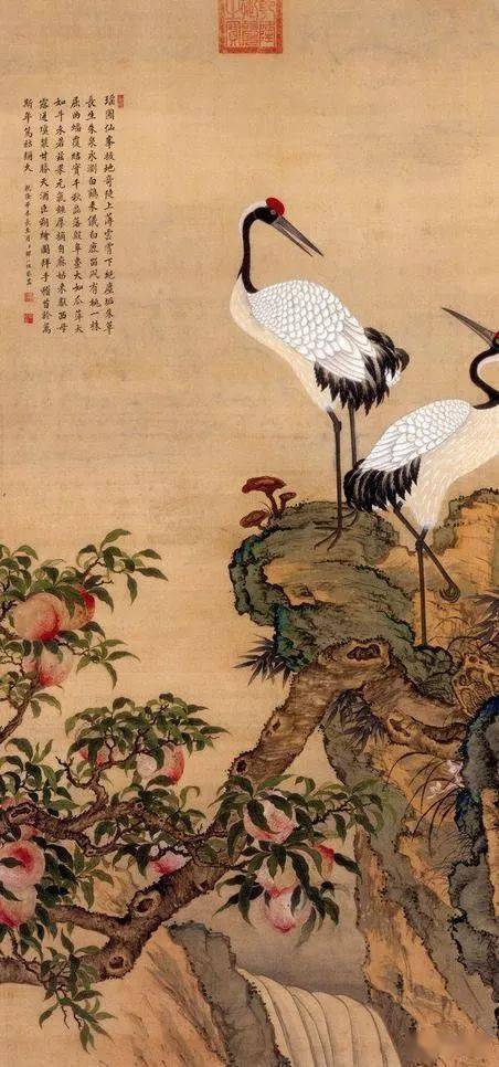 国画名家画寿桃见者得福增寿