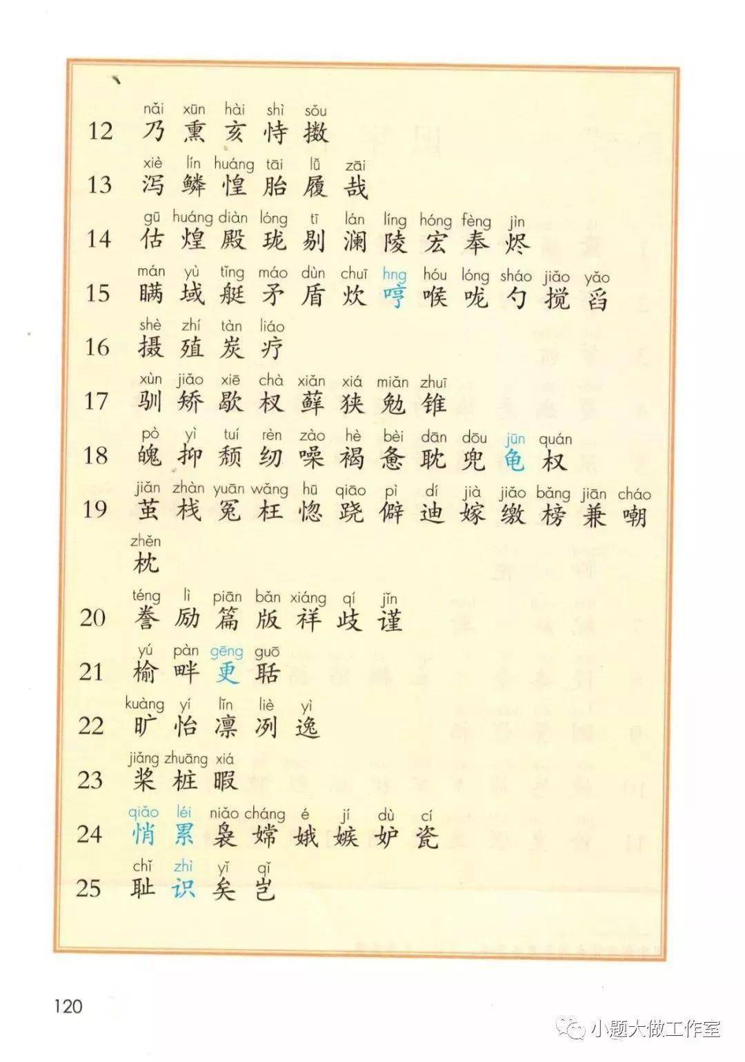 部编版五年级语文上册识字表写字表词语表