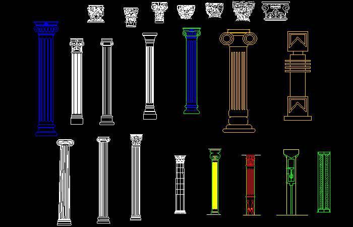 分享欧式立柱罗马柱柱头柱脚大样图