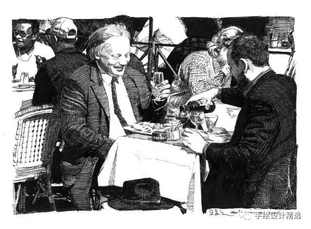 他山之石艺王受之建筑钢笔画