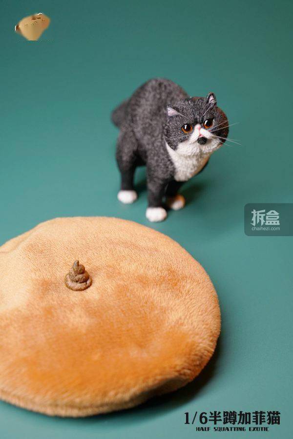 花色|JXK.STUDIO 1/6 半蹲加菲猫 迷你仿真动物模型GK雕像