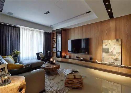 原木打造日式电视背景墙,创意十足,温馨满满!