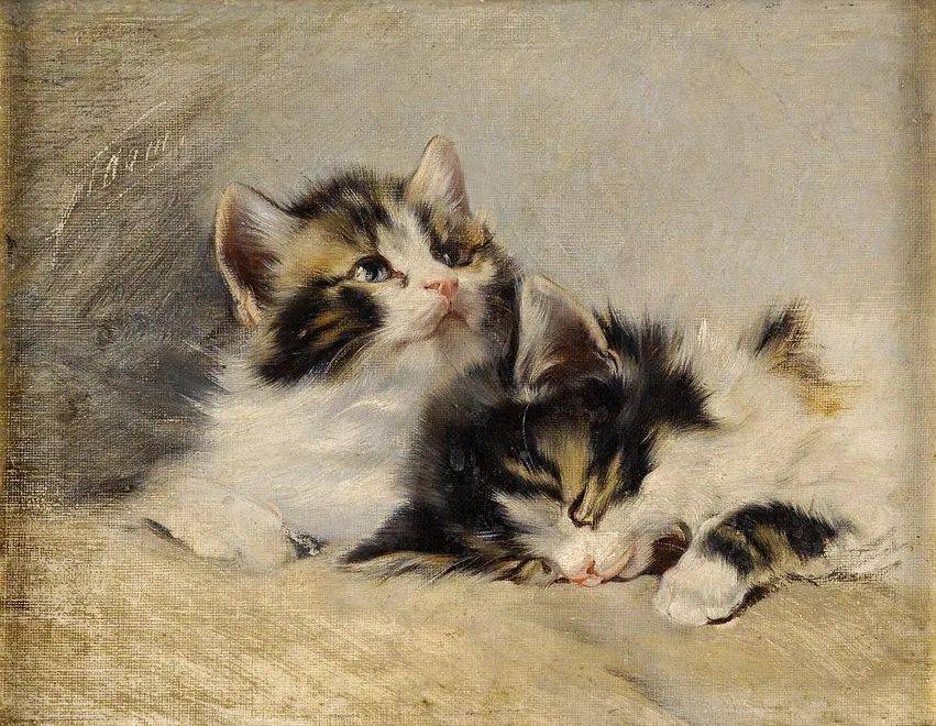 德国画家juliusadam油画笔下的猫活灵活现十分可爱