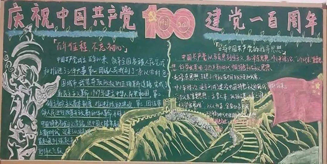 建党99周年黑板报图片图片