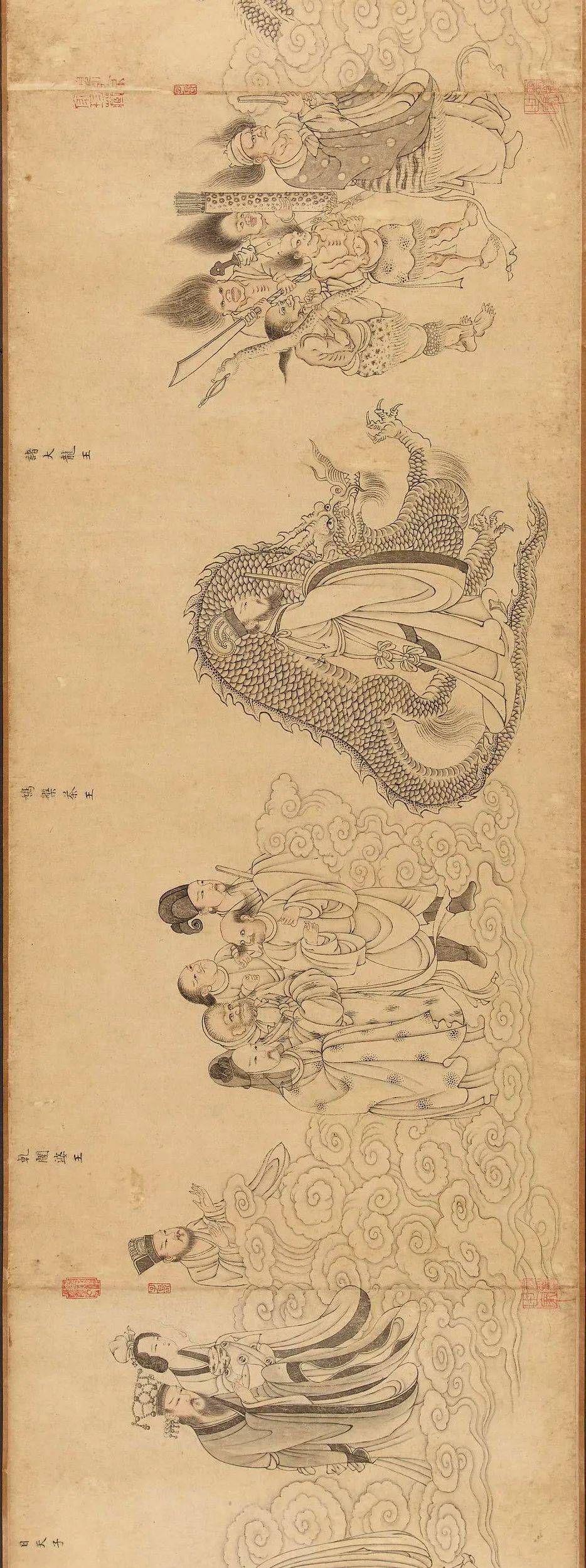 华严法会明代托名李公麟白描长卷华严经变图