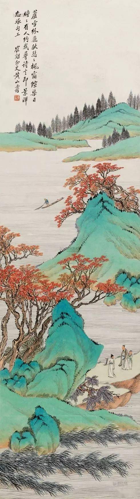 八雅轩丨【艺术经典】清末名家:黄山寿青绿山水欣赏_郑燮