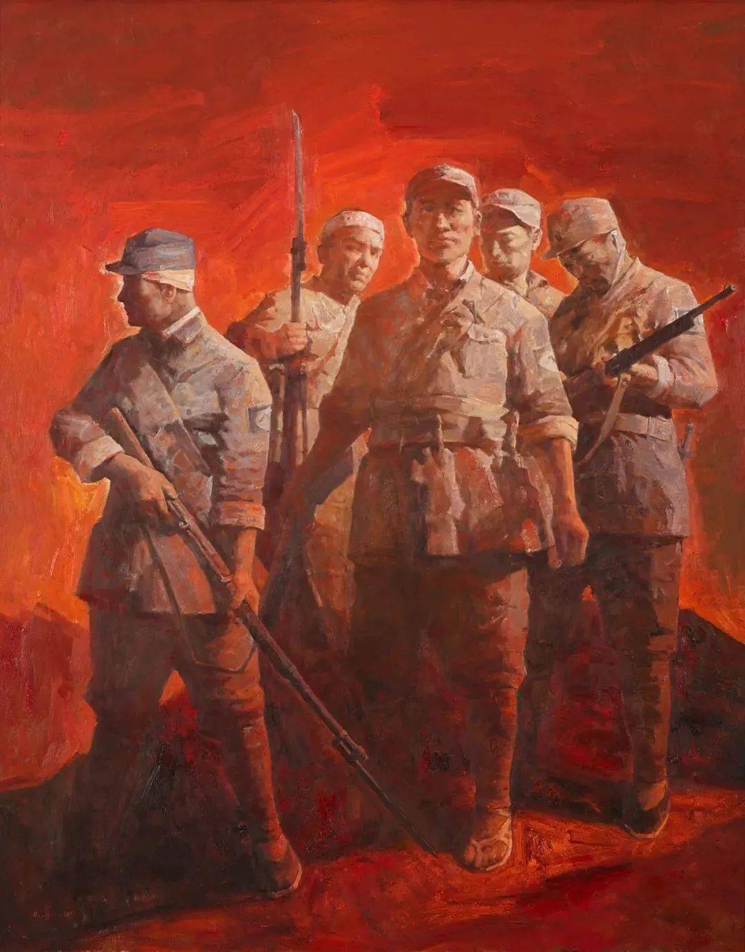 狼牙山五壮士 杨化喜 / 150cm×120cm / 油画 / 2021年参加活动的党员