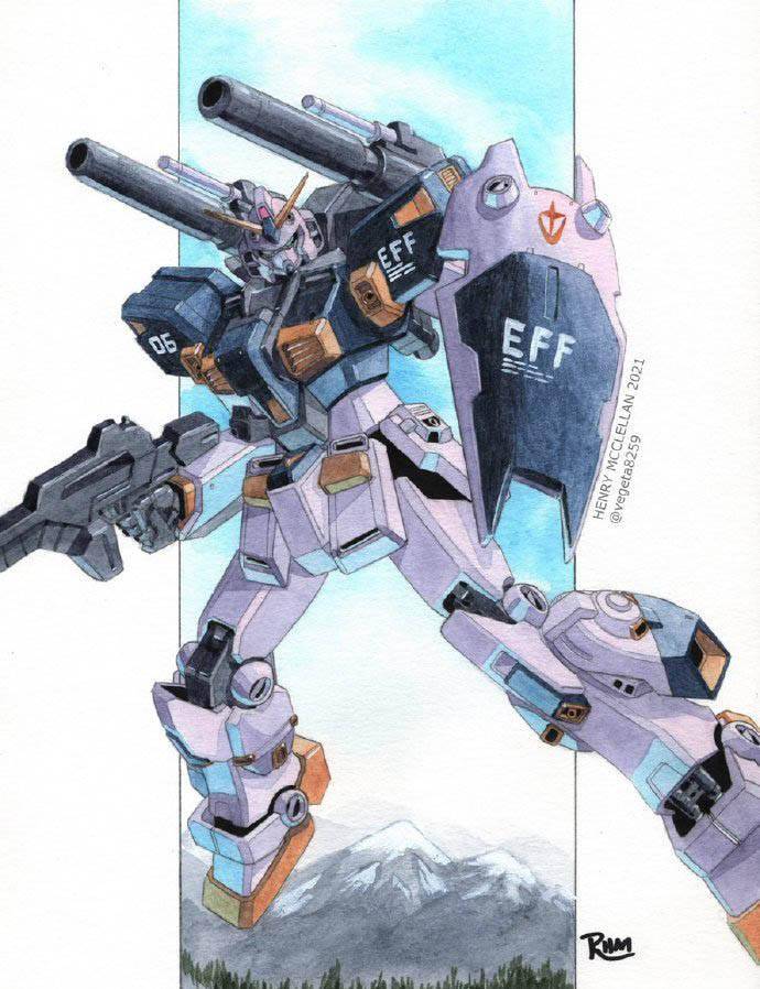 机动战士高达插画,新安洲怎么被烤焦了?