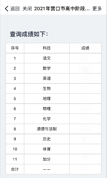 2021年中考成绩查询途径