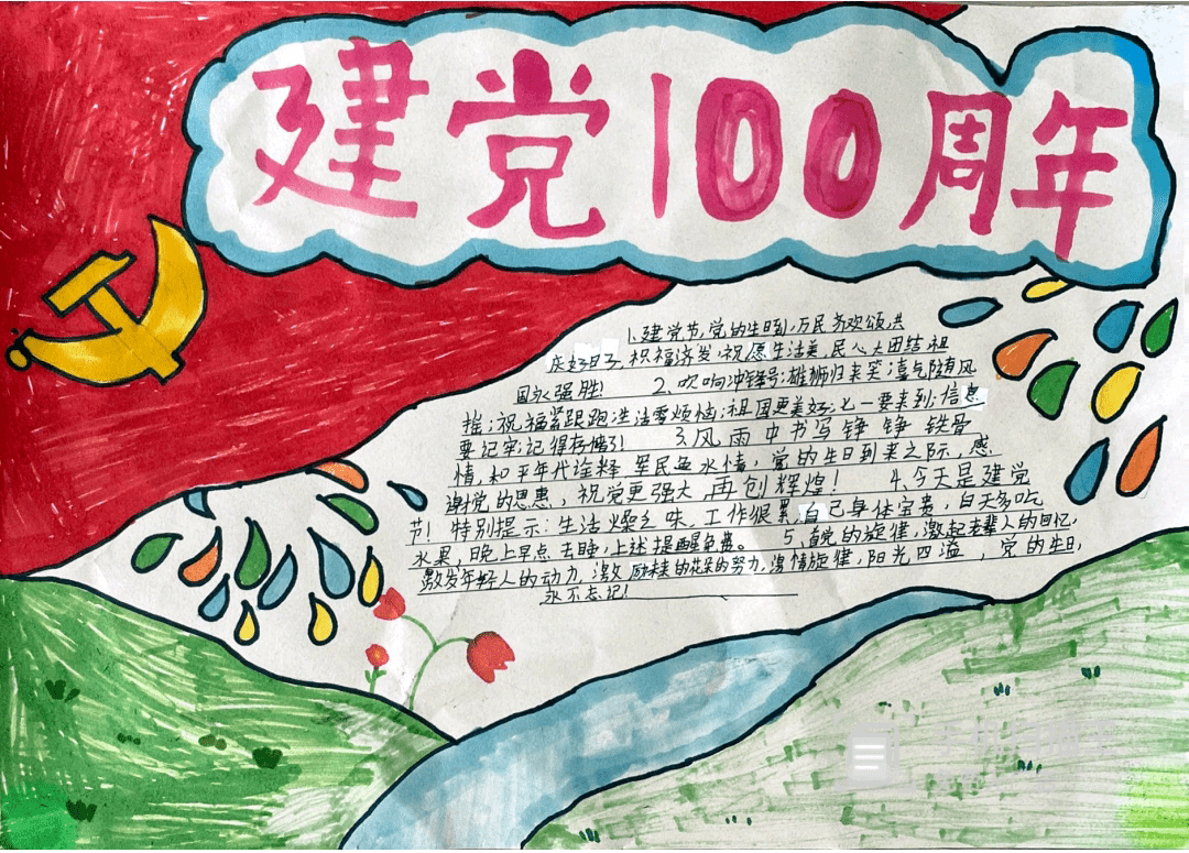 庆党成立100周年手抄报图片