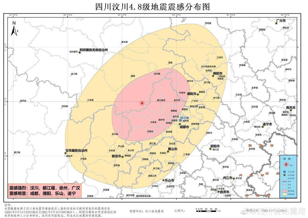 汶川地震波及范围地图图片