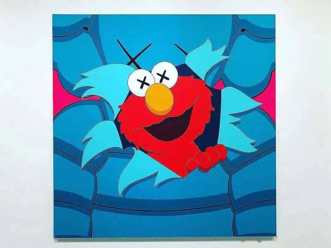 此外,一组5幅的kaws绘画新作《new turn》也非常的引人瞩目,描绘kaws