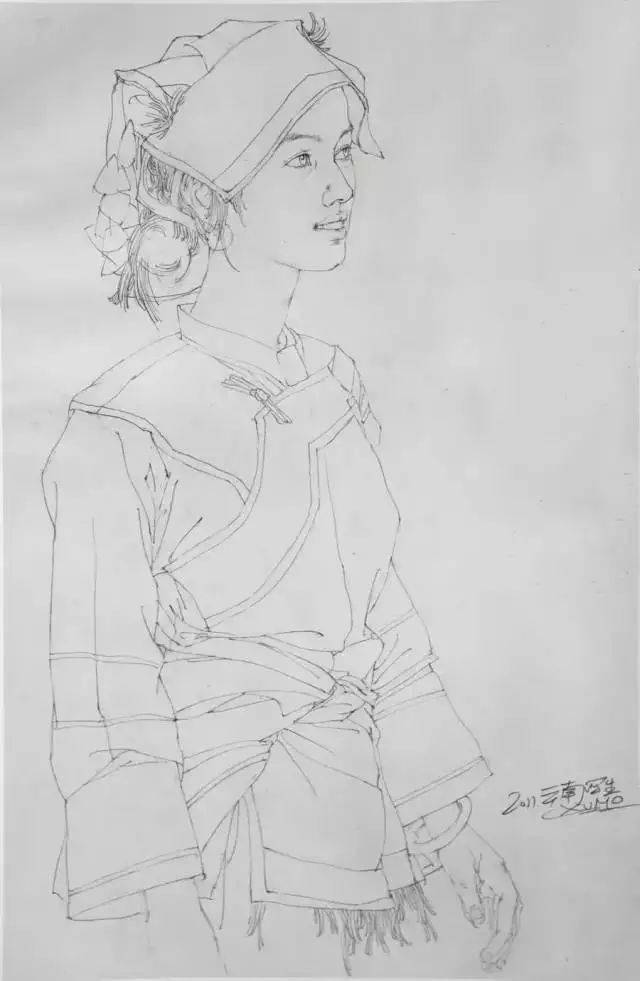 徐默线描人物速写作品欣赏