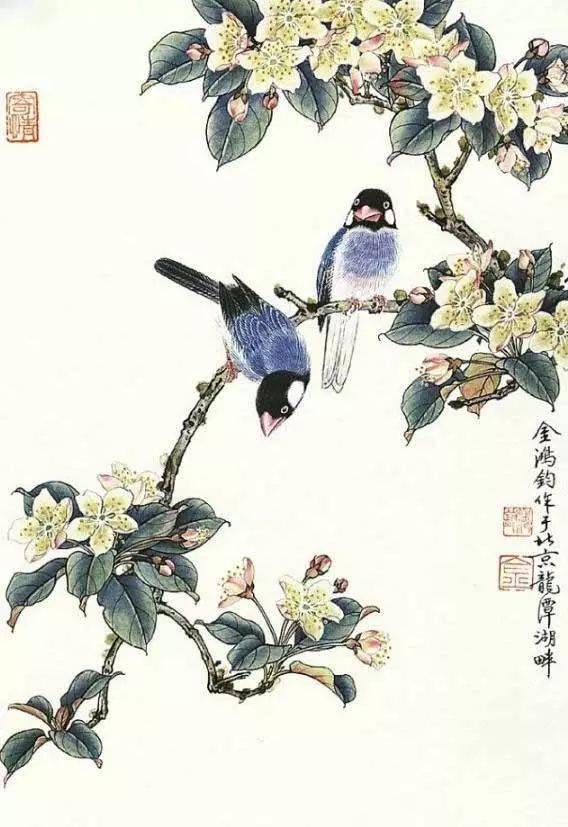 金鸿钧花鸟画_工笔画