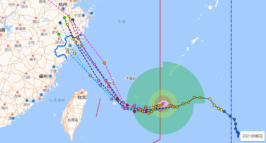 根据今天,温州台风网上的路径图上看,台风 "烟花"直奔温州而来.
