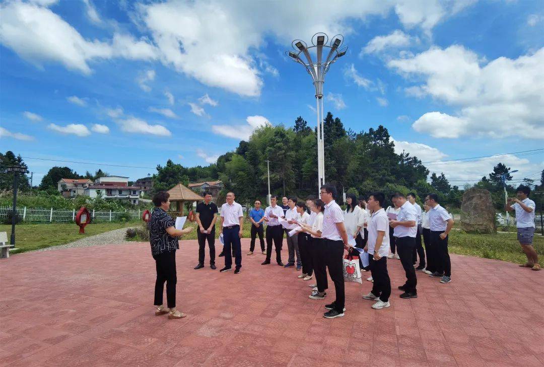 乡村振兴成果展示;马迹新村点聆听烈士的光荣事迹并缅怀追悼,重温入党