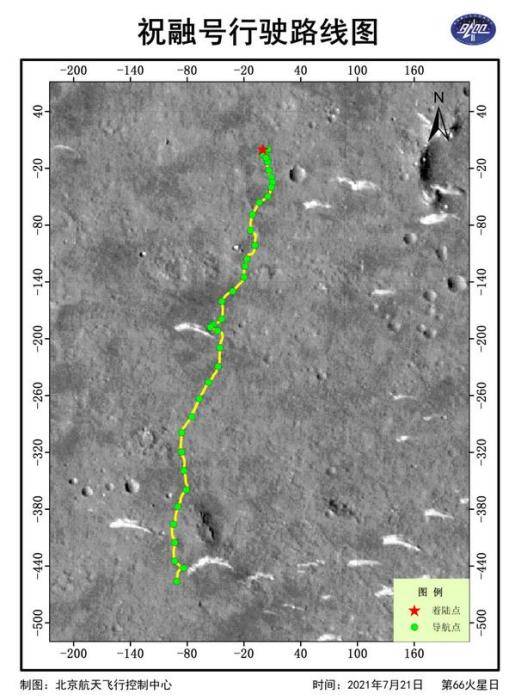 发射|天问一号成功发射一周年 “祝融号”火星车行驶路线图及最新火星影像来
