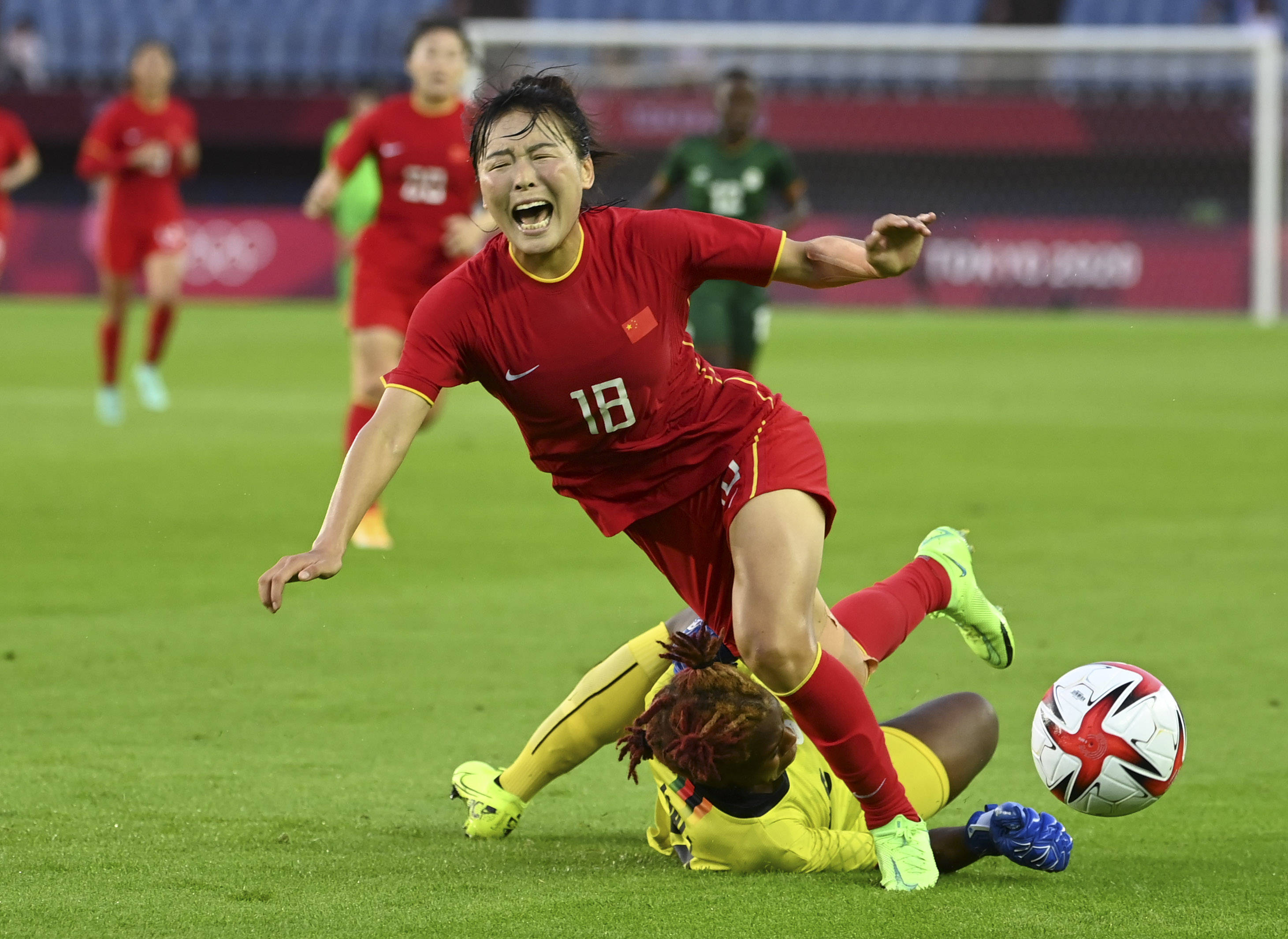 足球——女足小组赛:中国对阵赞比亚