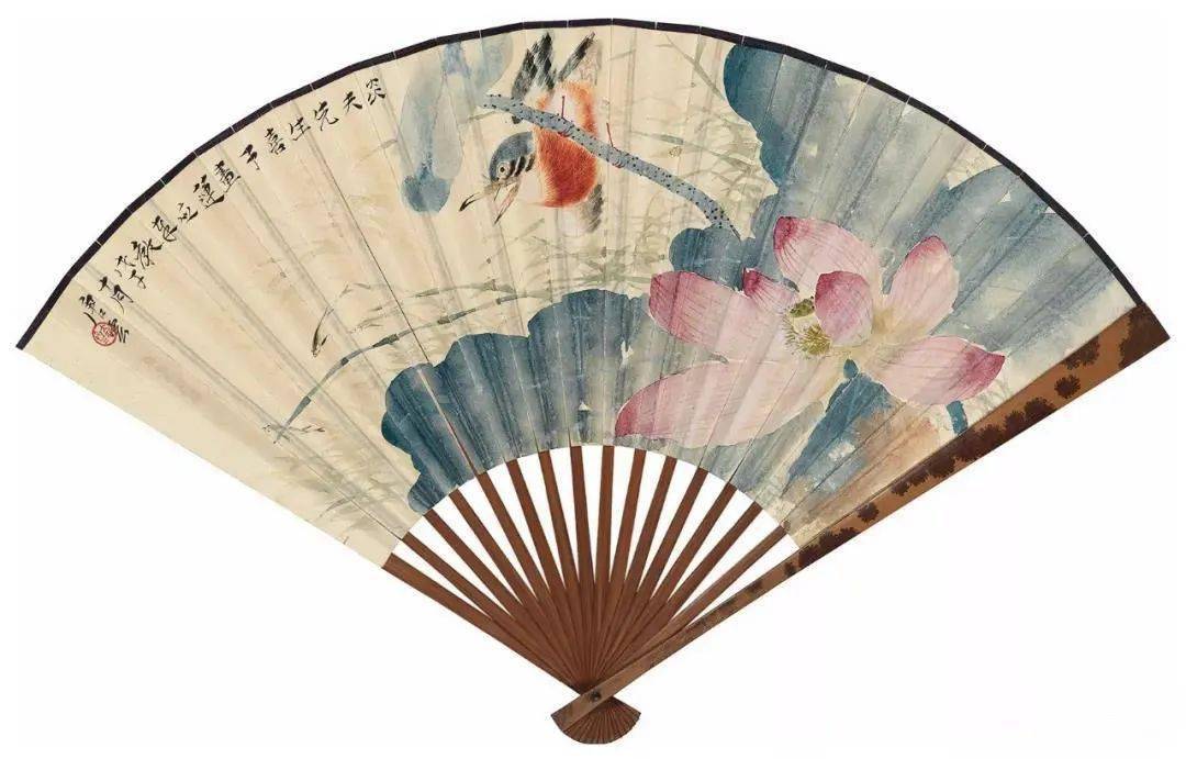 欣赏33幅荷花扇面清香扑鼻