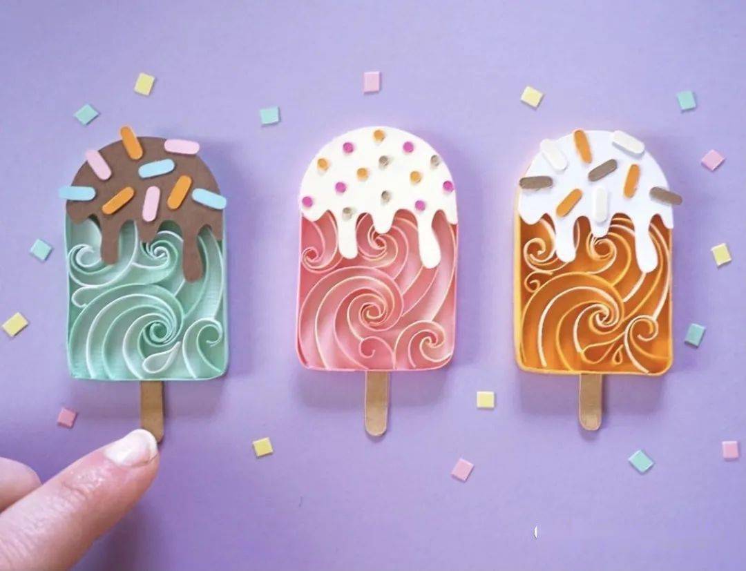 【国外优秀衍纸作品】衍纸冰淇淋作品_图片