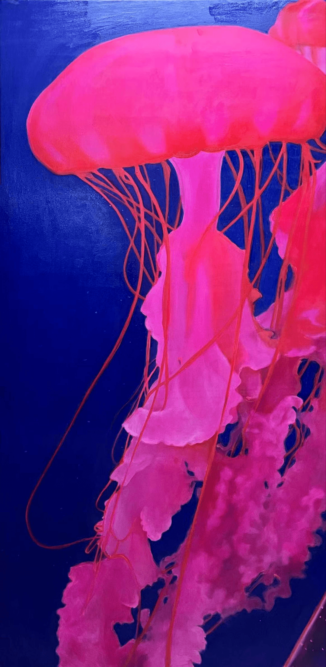 王依然/水母系列(2)/布面油画/100x200cm/2021wang yiran/jellyfish