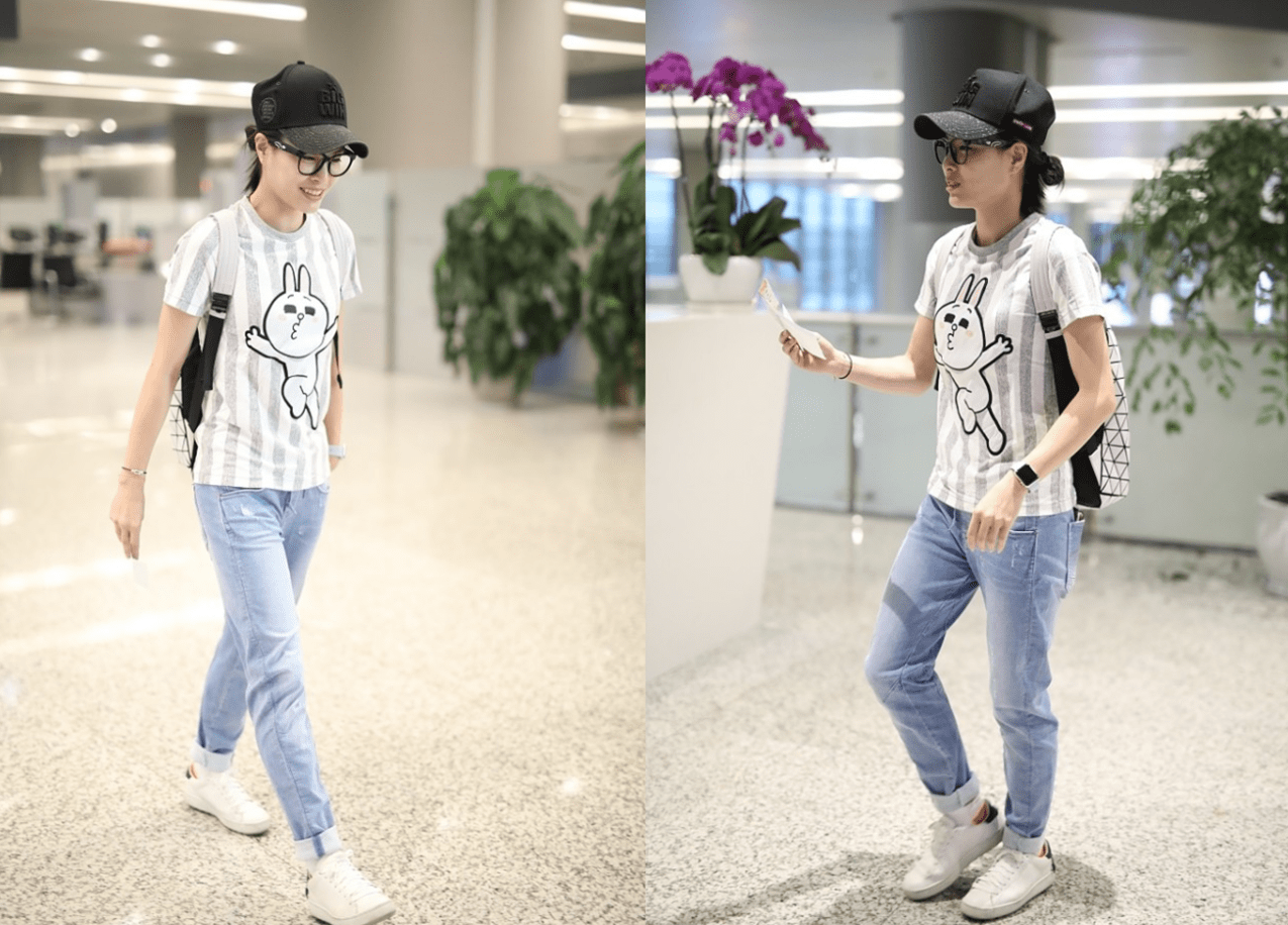 奥运冠军吴敏霞原来这么嫩简单白t都能穿出小女孩气质太年轻