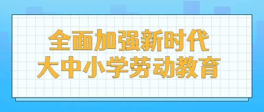 兵团党委兵团印发意见全面加强新时代大中小学劳动教育