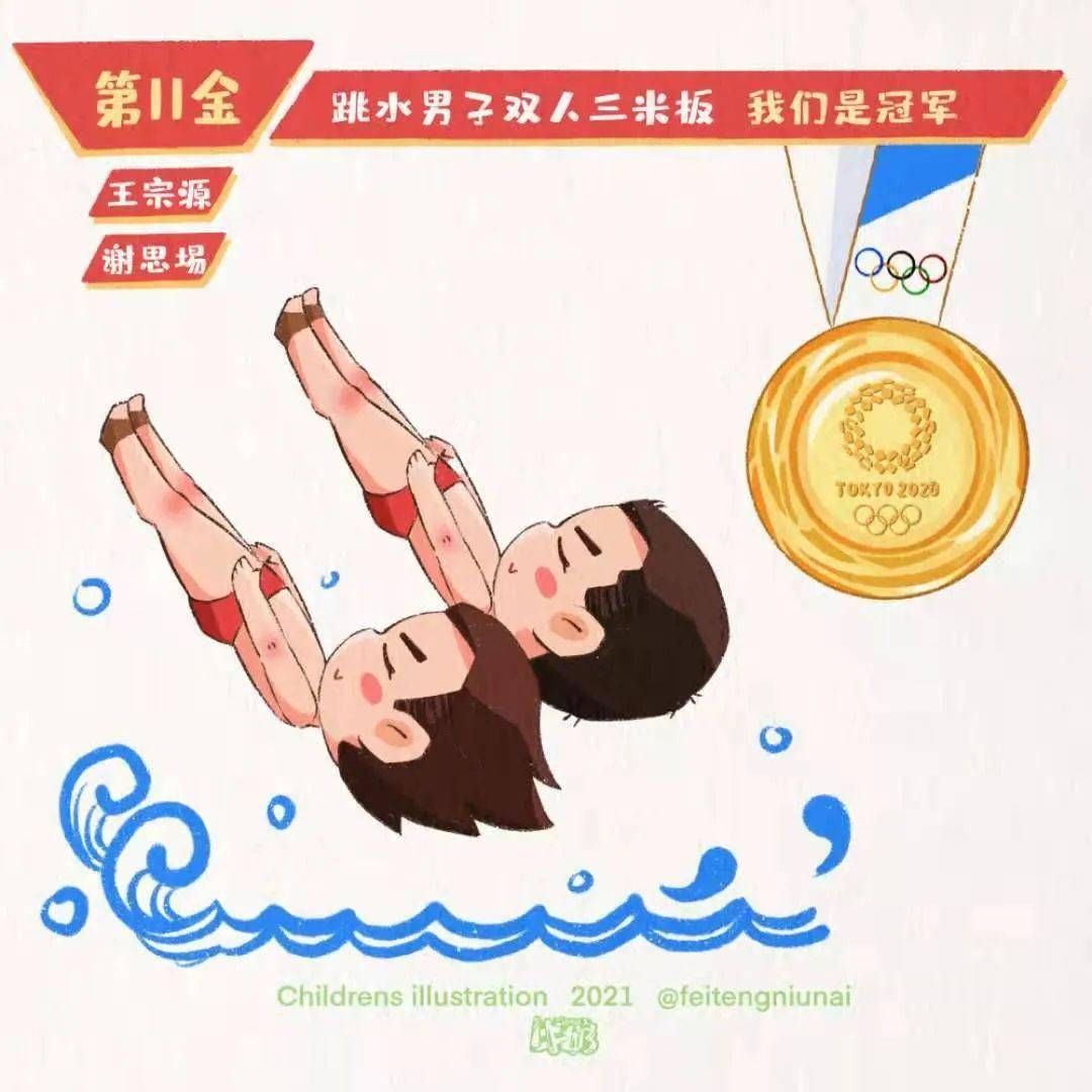 金牌|萌化了！银川女插画师为奥运冠军创作系列漫画！