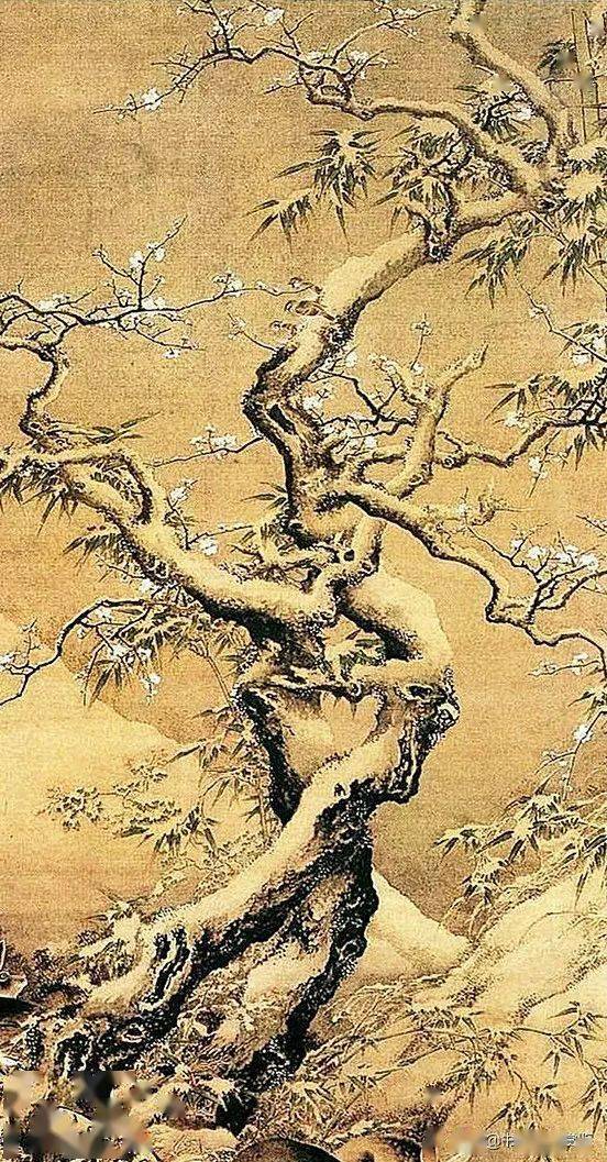 清代画家 沈铨 作品《雪中游兔图》