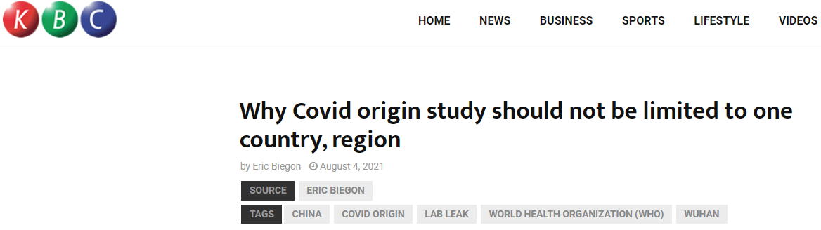 病毒|肯尼亚媒体批美国将病毒溯源政治化！称这对全球抗疫并非好事