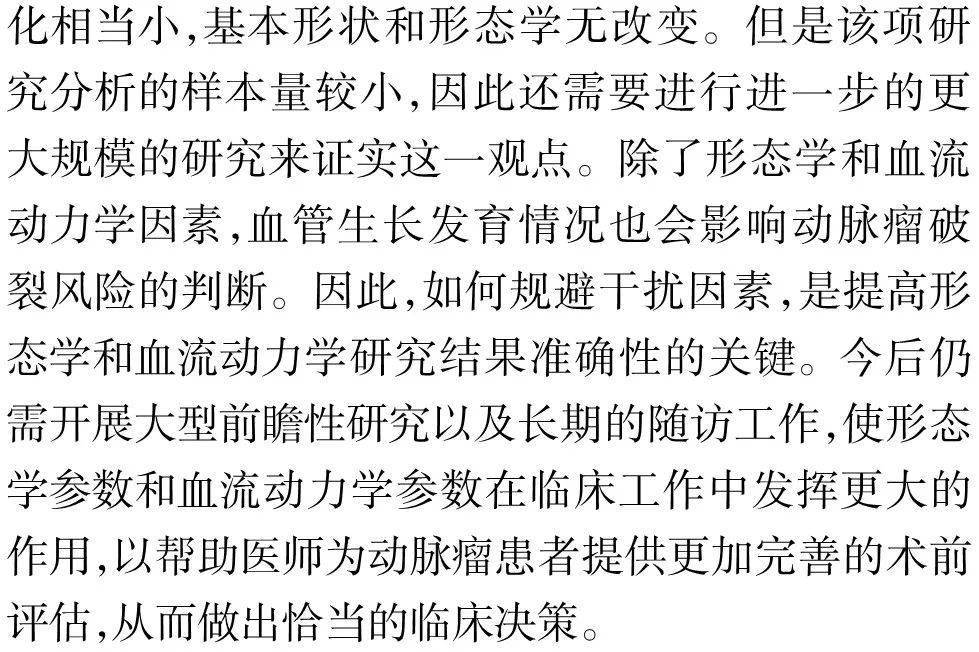 动力学|中国脑血管病 | 颅内动脉瘤破裂风险形态学与血流动力学预测因素的研究进展-孔繁毅 史怀璋