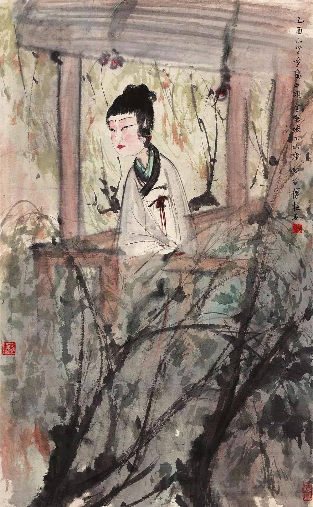傅抱石 仕女圖 傅抱石《为罗时慧作柳荫仕女图》赏析-绘画-京津冀融媒体中心-京
