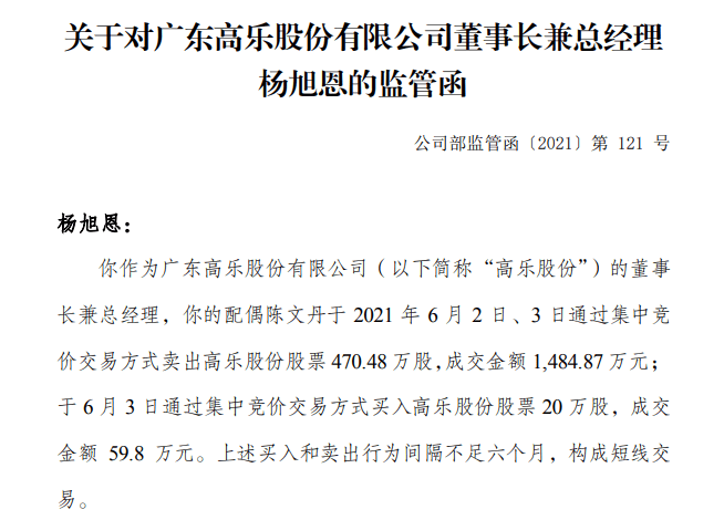 此前,8月10日,广东证监局对杨旭恩采取出具警示函措施.
