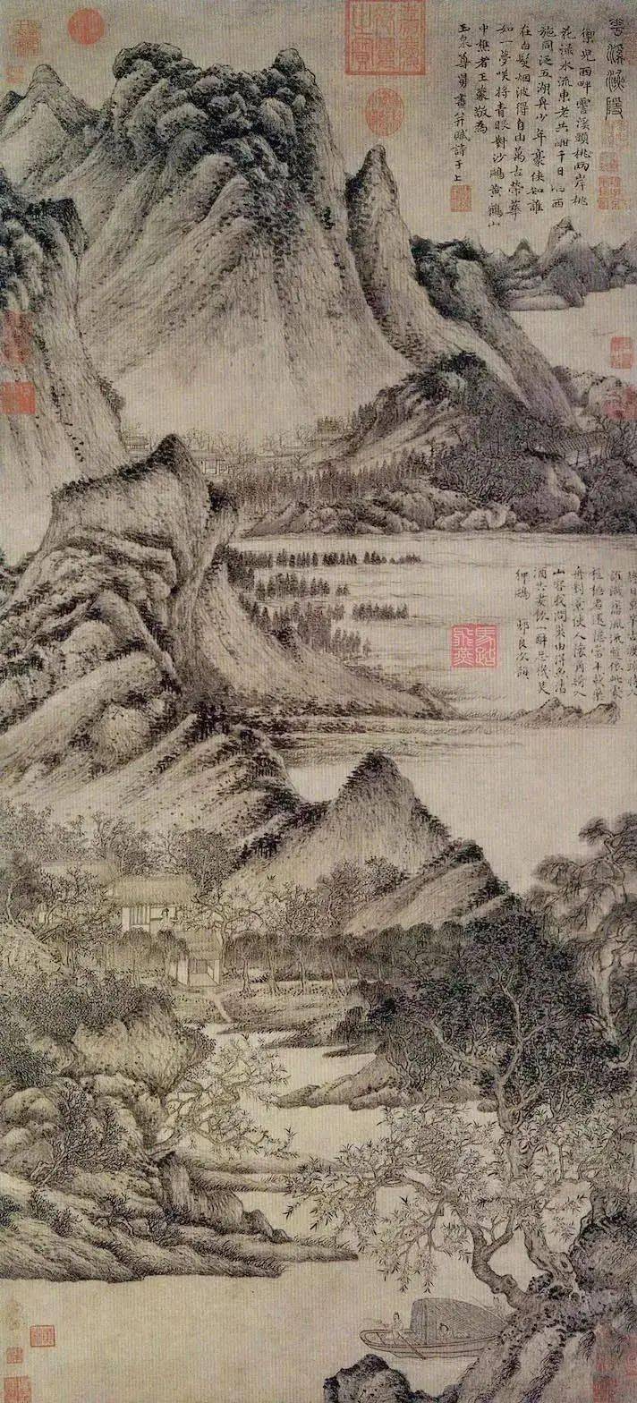 到元四家之王蒙的归隐山水画里隐居去