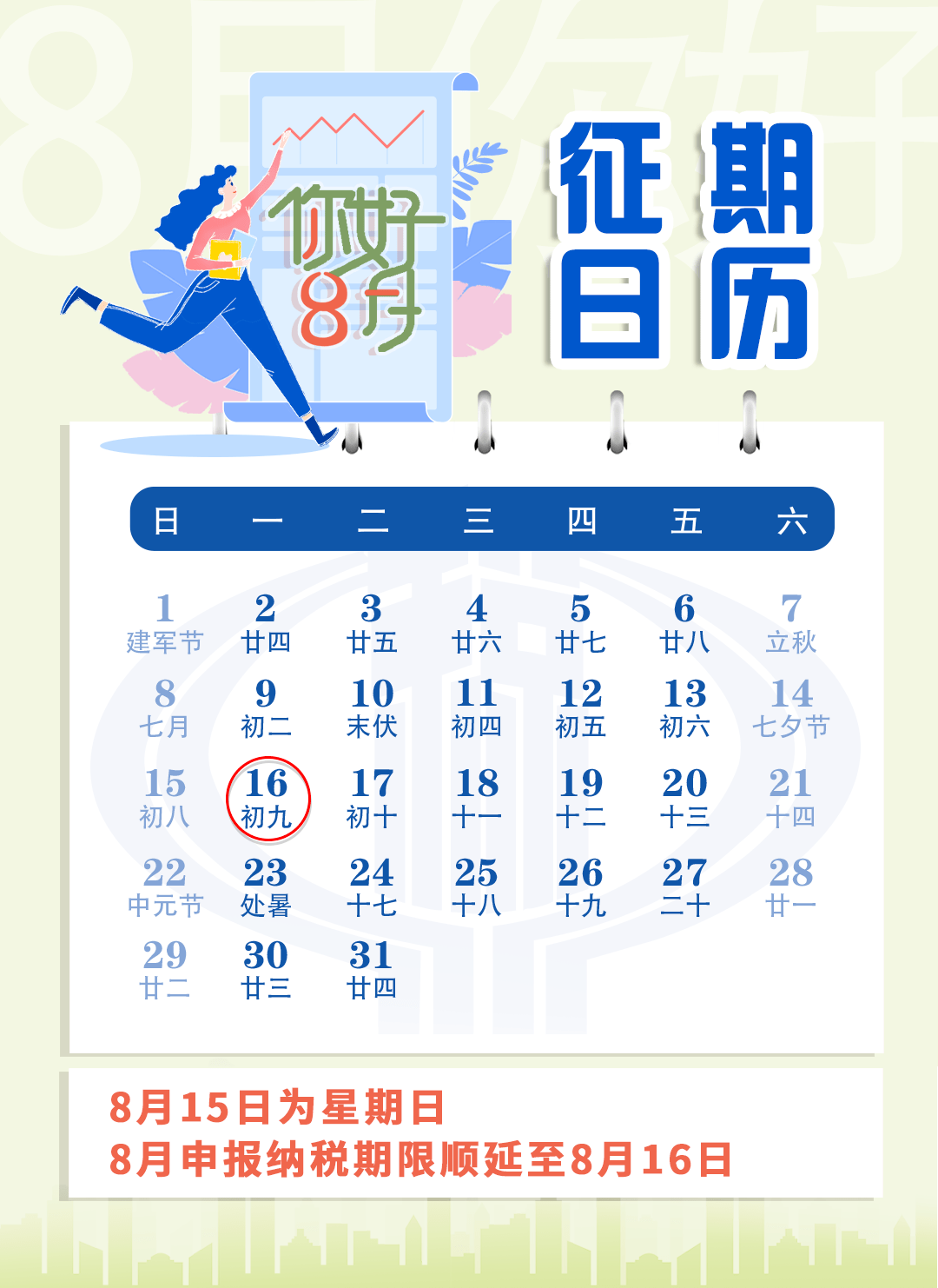 提醒8月纳税申报延期至16日附2021年8月1日开始实施的税费政策