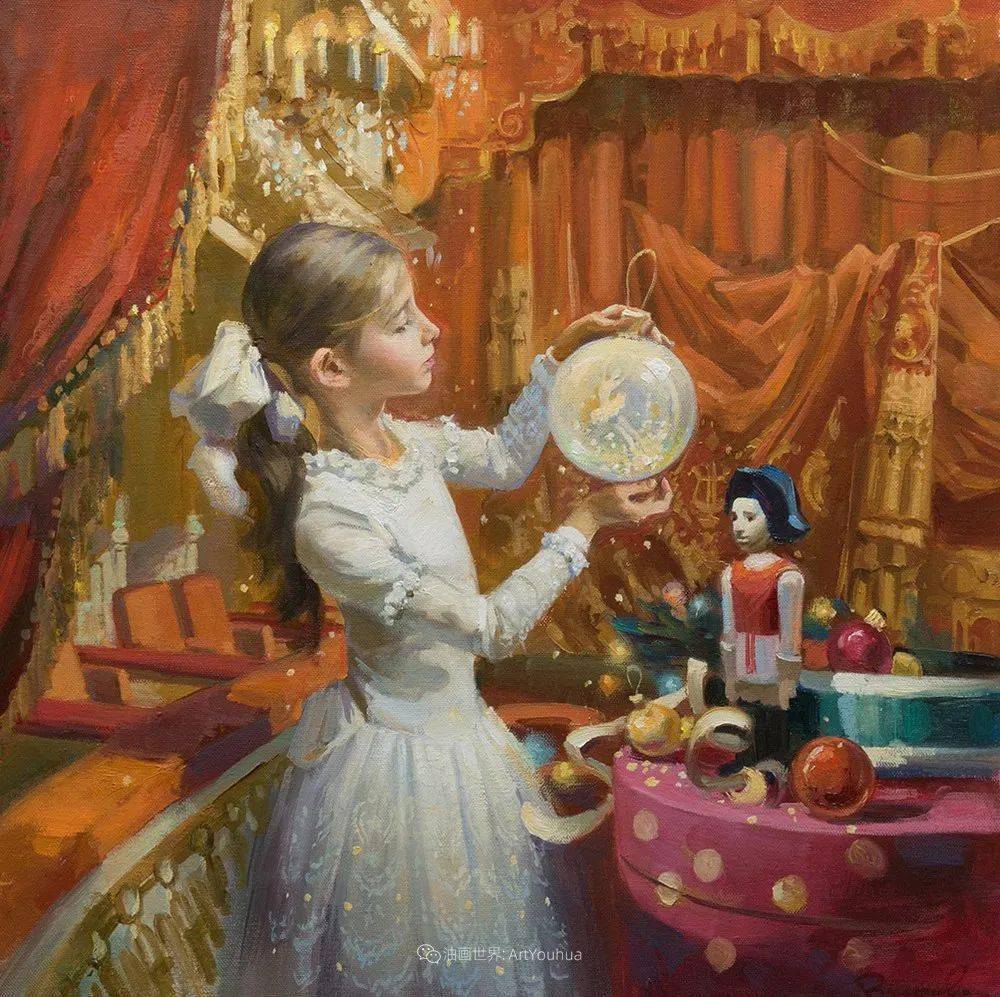 俄罗斯女画家油画里的芭蕾姑娘,又仙又美,简直就天女下凡