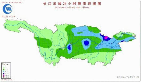 8月12至18日長江流域逐日降雨預報圖.圖源:長江水文情報預報中心