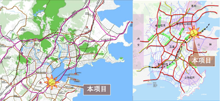 98泉州市与晋江市路网规划本项目位于福建省晋江市西滨镇,起点于