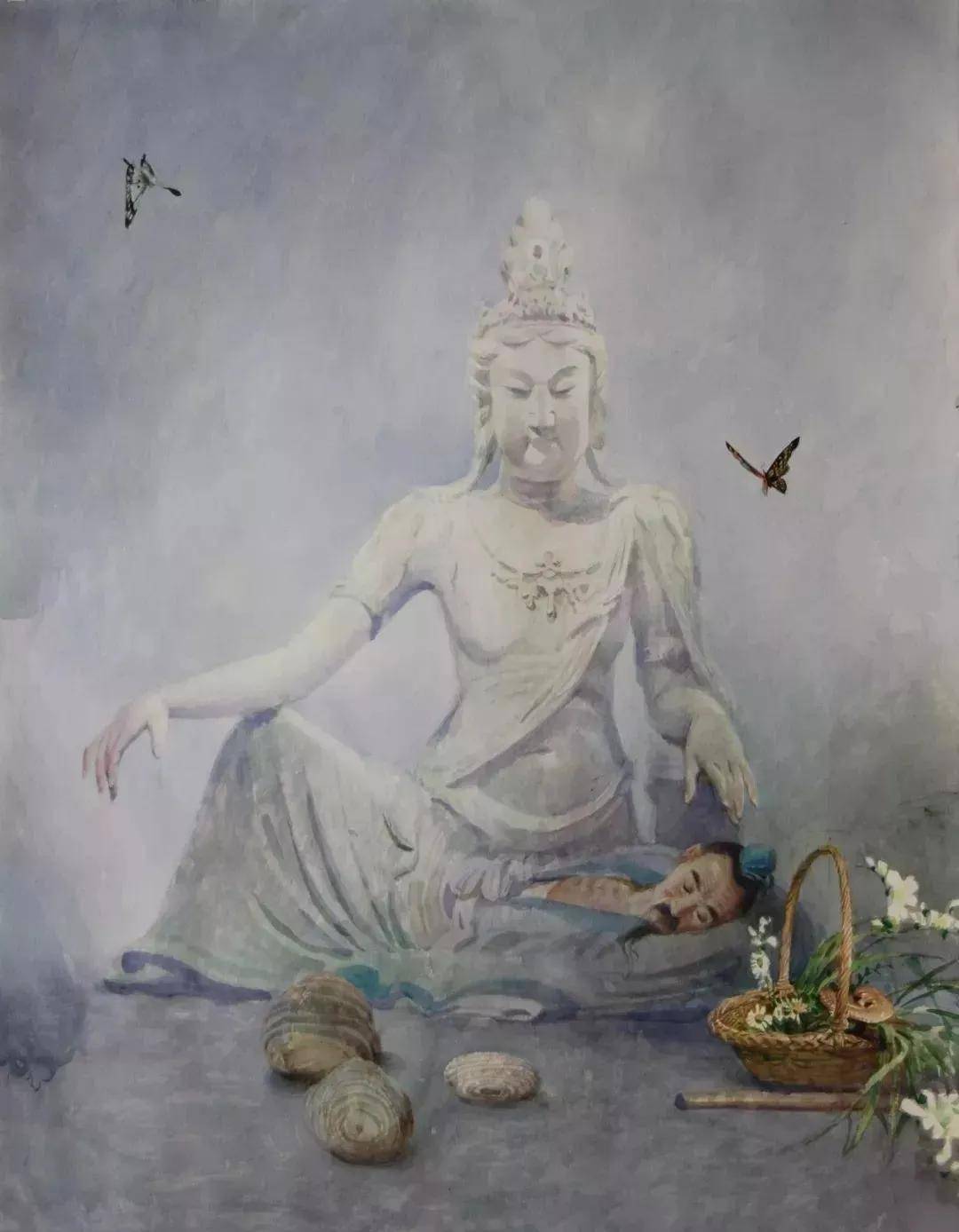 黄中羊水彩画作品欣赏