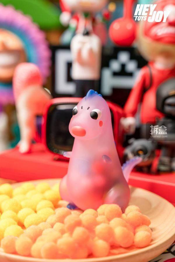 heyjoytoysdonusaurmini半透明紫色兜兜小恐龙潮玩公仔