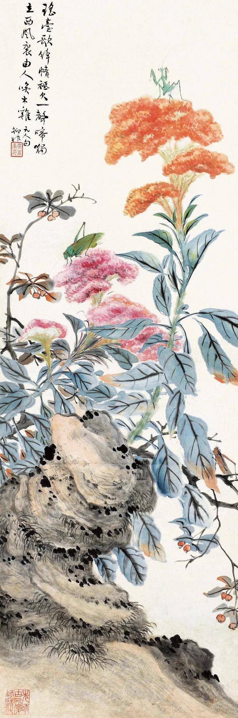 陆抑非田园小写意花鸟生机盎然