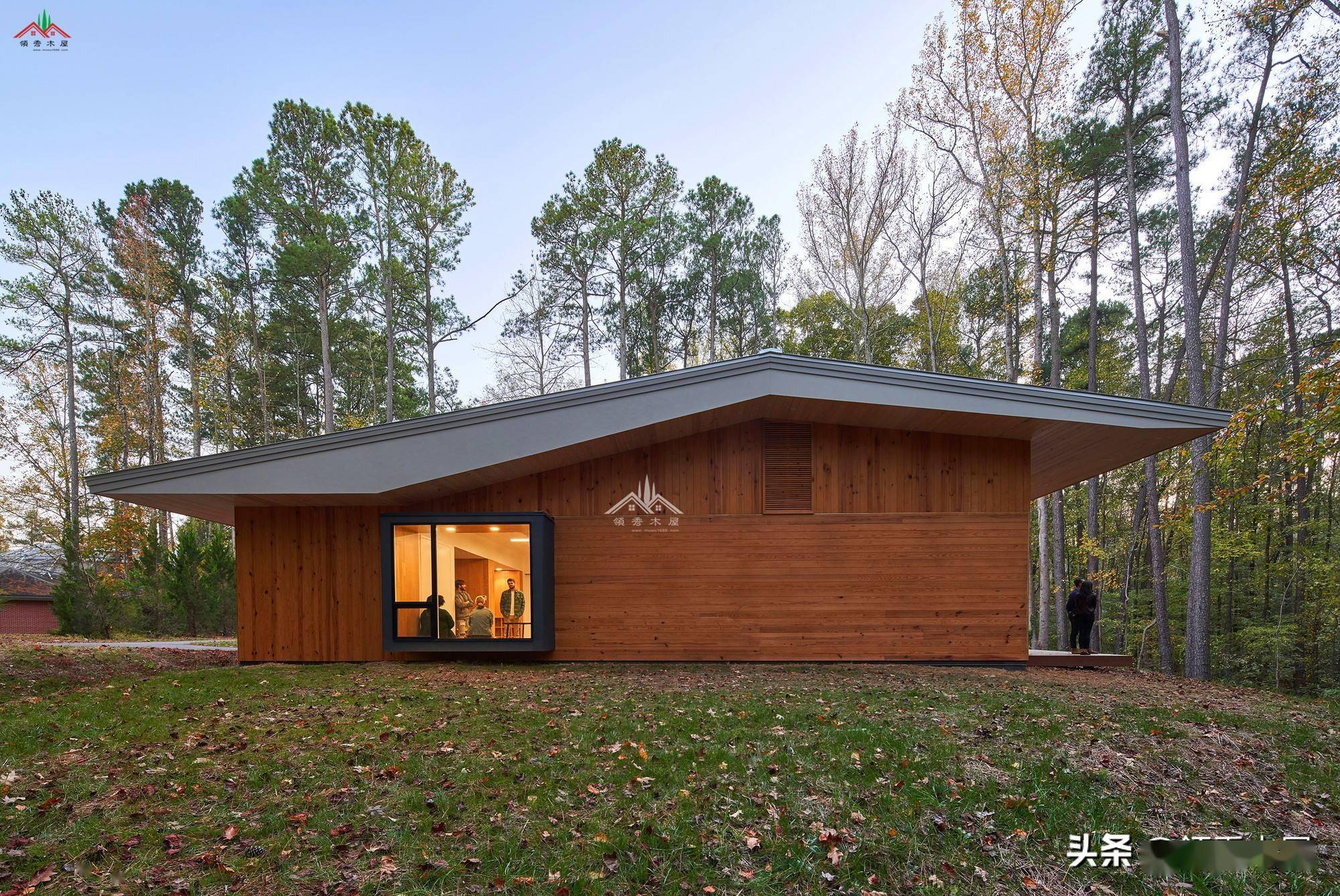 想要特色点的木屋这弧形的和单斜顶的两款现代风格的木屋就是