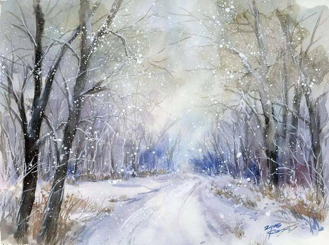水彩雪景,你想念吗?