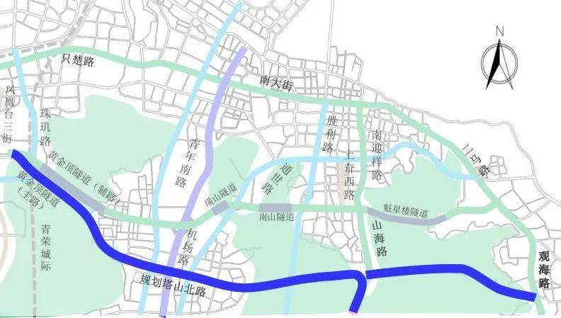 烟台市城市快速路塔山北路建设工程项目位置:莱山区,芝罘区建设规模