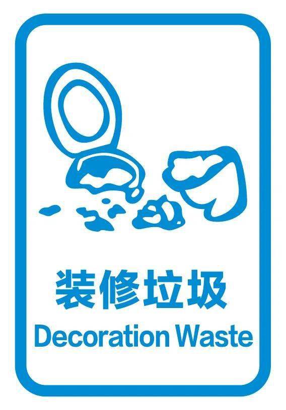 绿化,装修垃圾标识2,变动后的四类生活垃圾常见废物标识1,旧→新标志