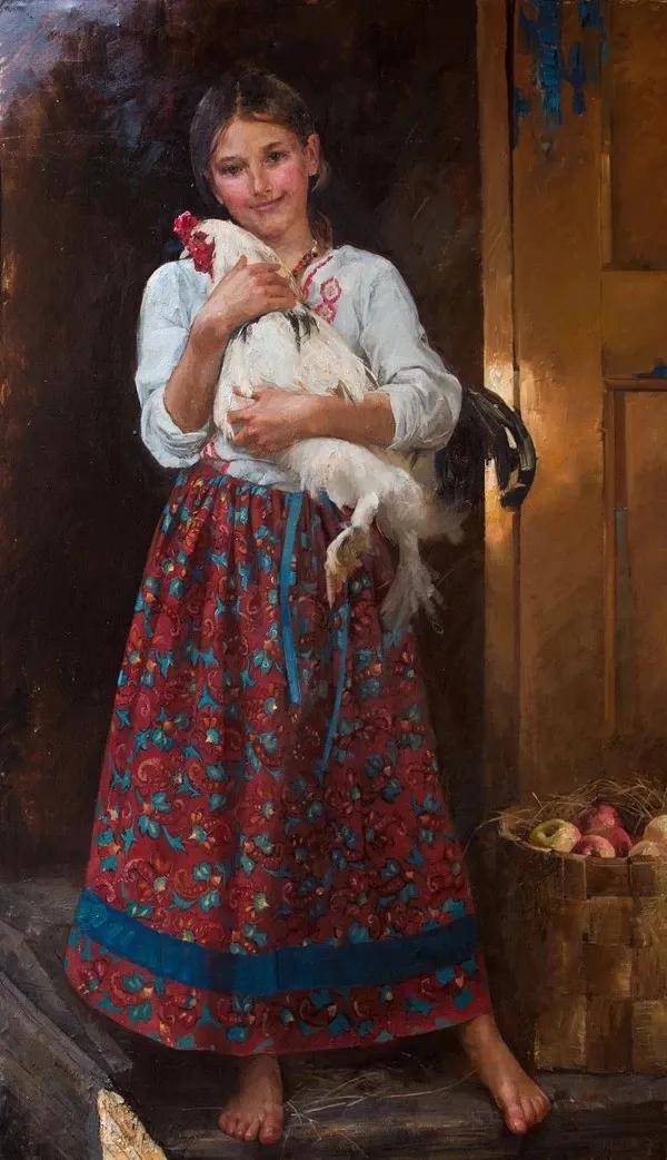 俄罗斯女画家笔下的女孩清纯可爱