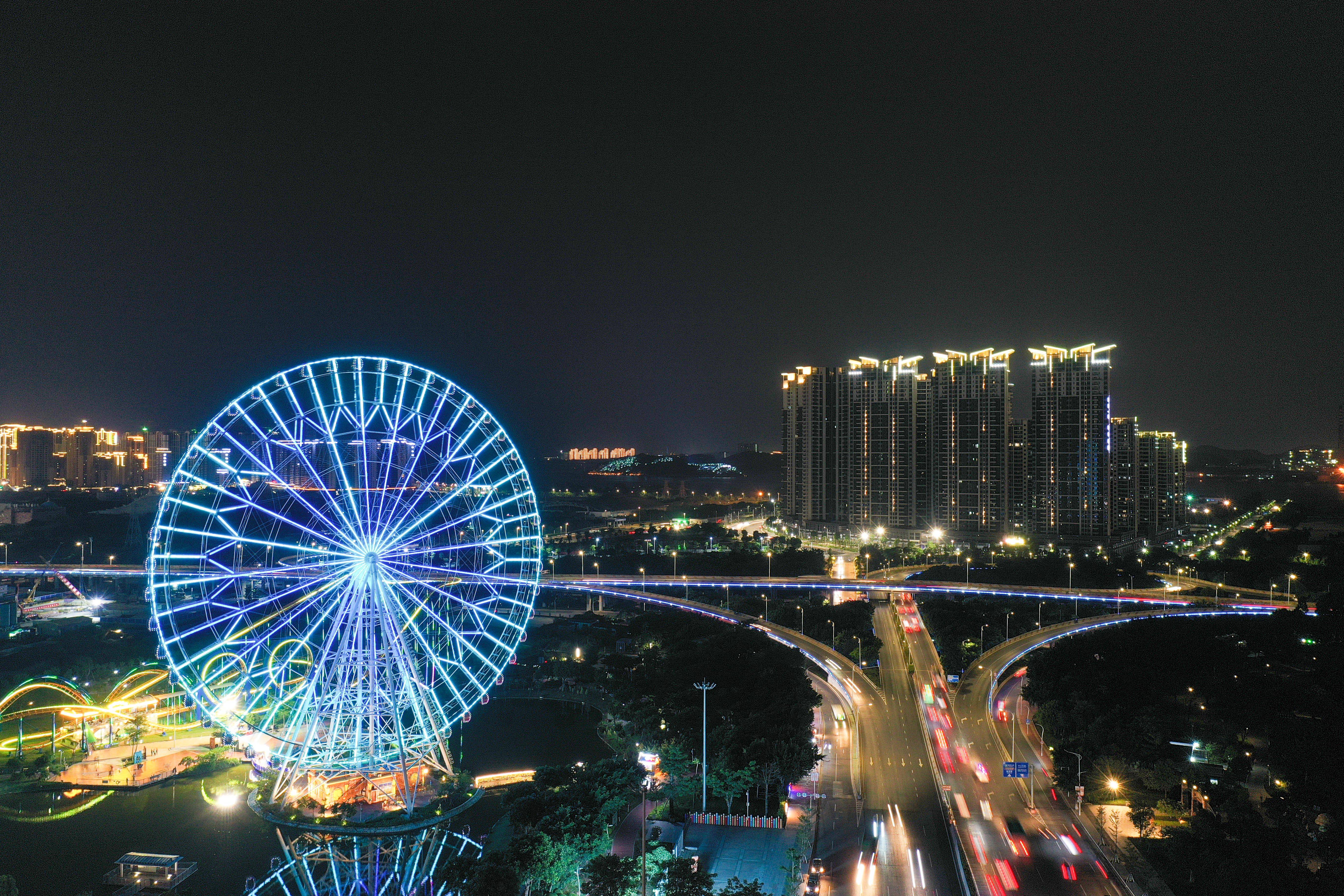 2020年9月6日拍摄的汕头市夜景(无人机照片)