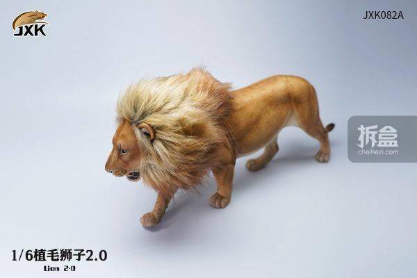 jxkstudio16植毛獅子動物仿真模型迷你手辦擺件